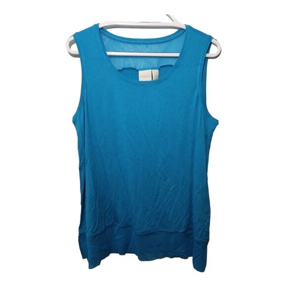 Chicos Mia Mesh Hem Knit Tank Top Sz L - Picture 1 of 6
